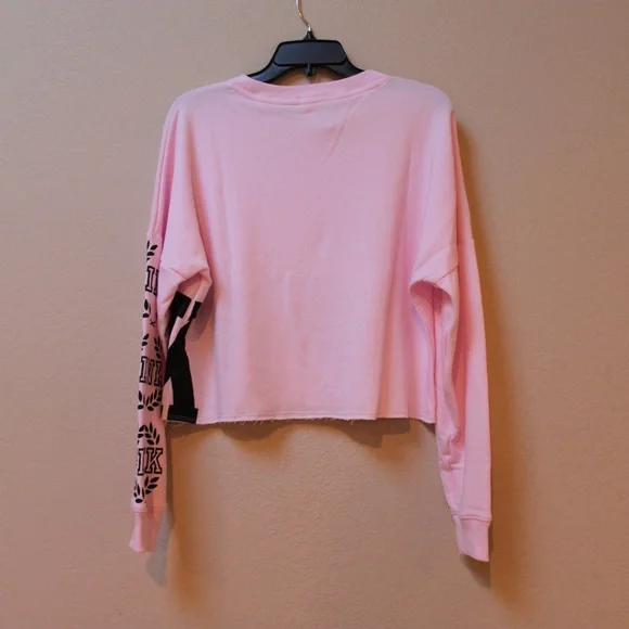 Victoria's Secret PINK Logo Sweatshirt Top Shirt Gray Leggings Pants Set - Picture 5 of 8